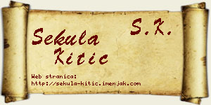 Sekula Kitić vizit kartica
